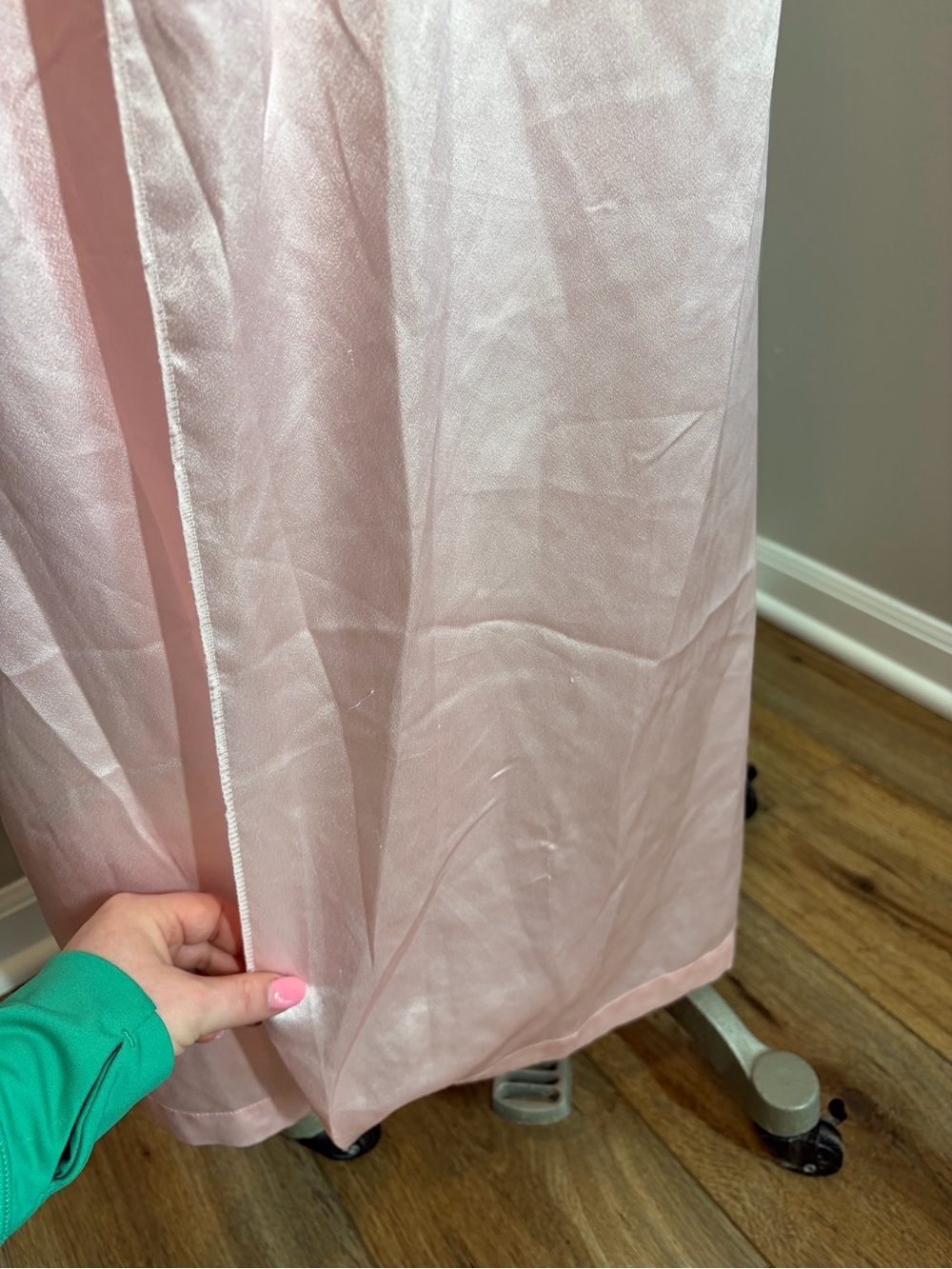 vintage pink satin coquette whimsical maxi romantic nightgown cape dress - Picture 9 of 13